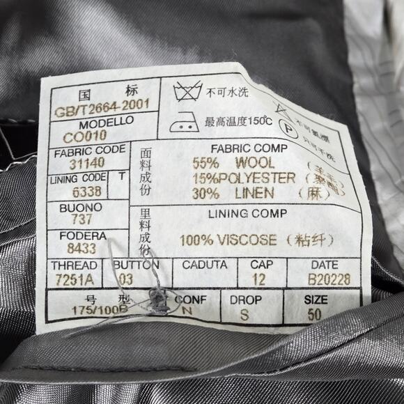 Friend Italy Collection For Man Wool Linen Blend Blazer Jacket Blue Plaid 50S - Picture 9 of 14